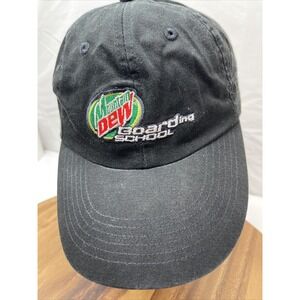 Mountain Dew hat Cap Embroidered Mtn‎ Dew Logo Boarding School Strapback NOS